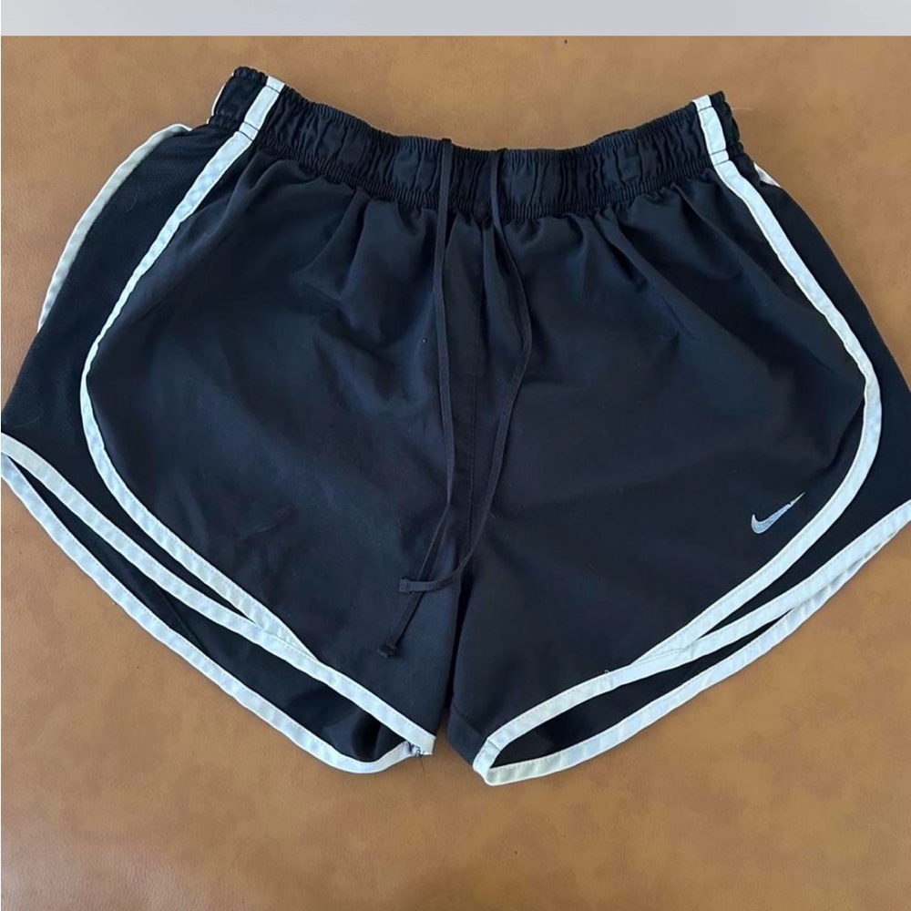 Nike Women's Black and White Athletic Shorts